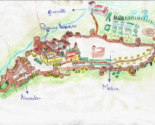 Mapa Alhambra Granada para niños